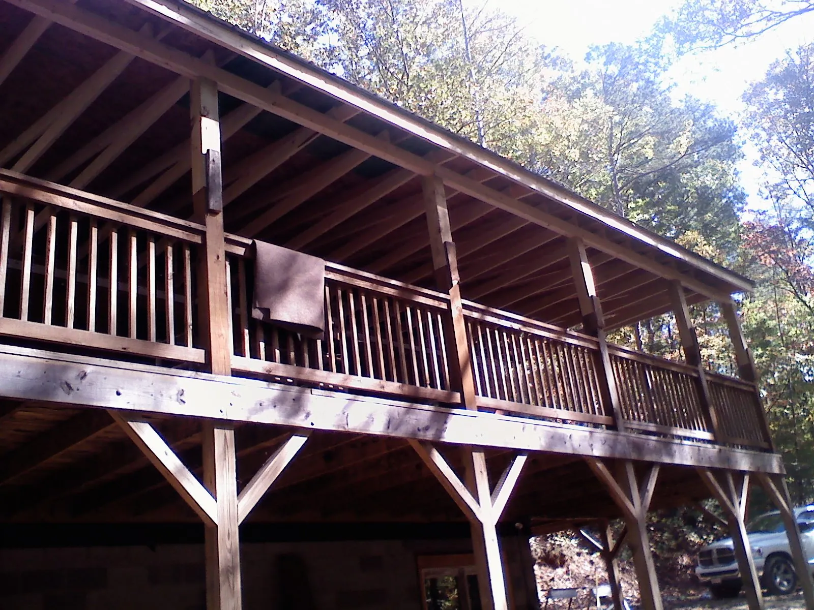 Timber framing under a new elevated porch and deck — Roof Leak Repair in Blairstown by Roofing Brothers